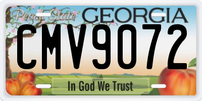 GA license plate CMV9072