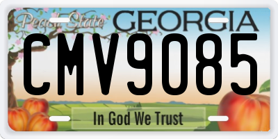 GA license plate CMV9085