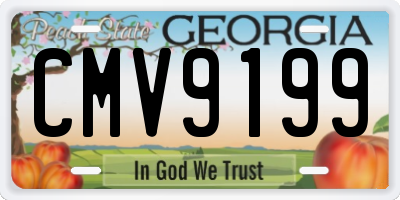 GA license plate CMV9199