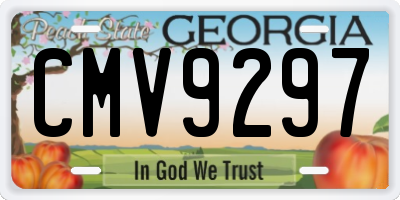 GA license plate CMV9297