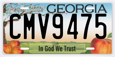 GA license plate CMV9475