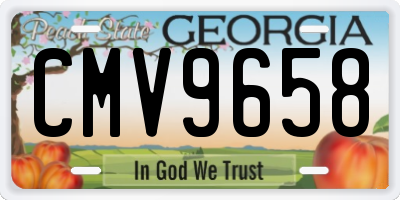 GA license plate CMV9658