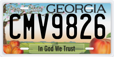 GA license plate CMV9826