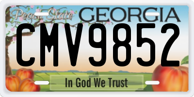 GA license plate CMV9852