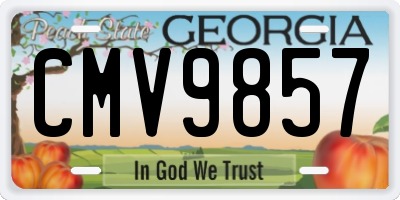 GA license plate CMV9857