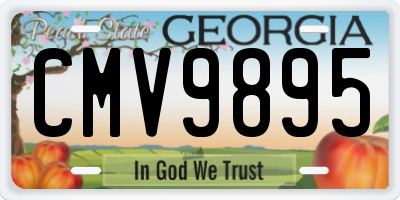 GA license plate CMV9895