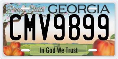 GA license plate CMV9899