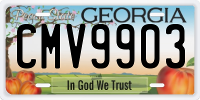 GA license plate CMV9903