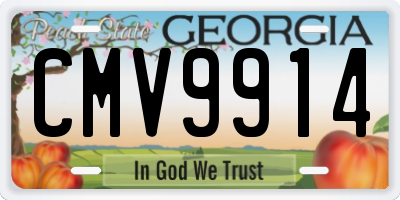 GA license plate CMV9914