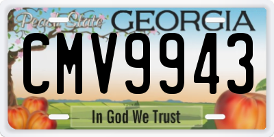 GA license plate CMV9943