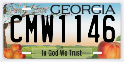GA license plate CMW1146
