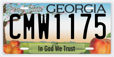 GA license plate CMW1175