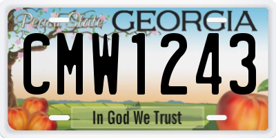 GA license plate CMW1243