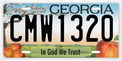 GA license plate CMW1320