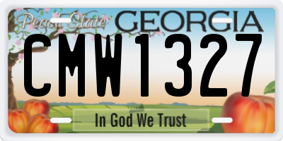 GA license plate CMW1327