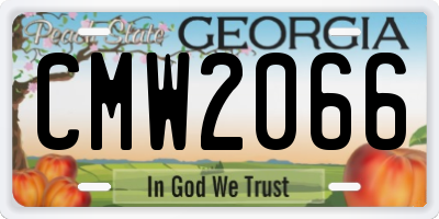 GA license plate CMW2066