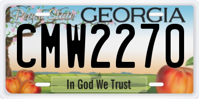 GA license plate CMW2270