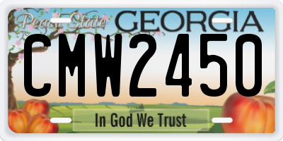 GA license plate CMW2450