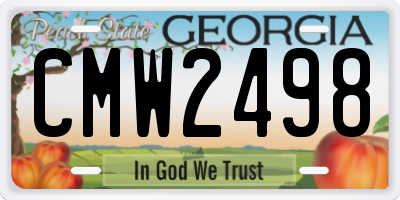 GA license plate CMW2498