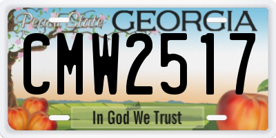 GA license plate CMW2517