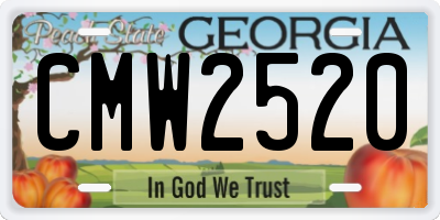 GA license plate CMW2520