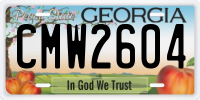 GA license plate CMW2604