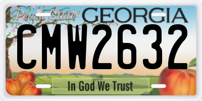 GA license plate CMW2632