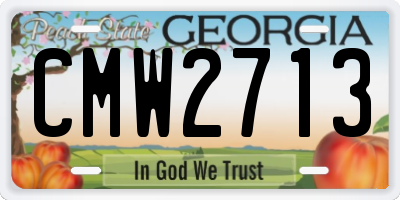 GA license plate CMW2713