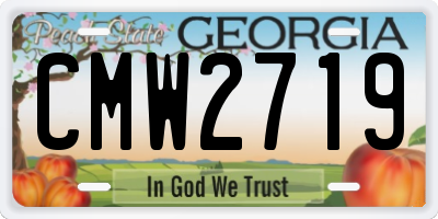 GA license plate CMW2719