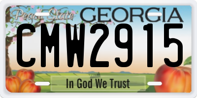 GA license plate CMW2915
