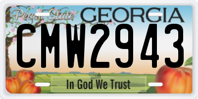 GA license plate CMW2943