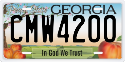 GA license plate CMW4200