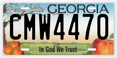 GA license plate CMW4470