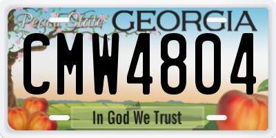 GA license plate CMW4804