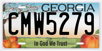 GA license plate CMW5279