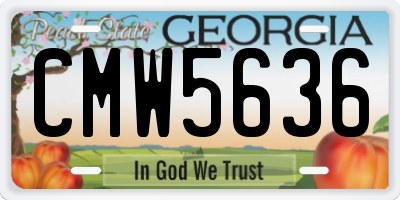 GA license plate CMW5636