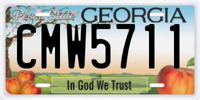 GA license plate CMW5711