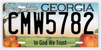 GA license plate CMW5782