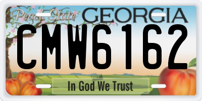 GA license plate CMW6162