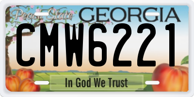 GA license plate CMW6221