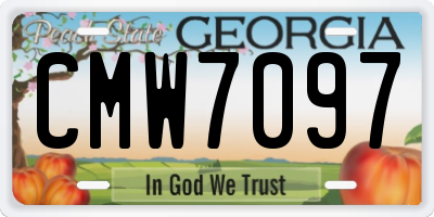 GA license plate CMW7097