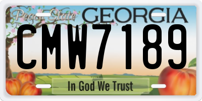 GA license plate CMW7189