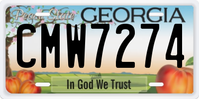 GA license plate CMW7274