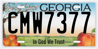 GA license plate CMW7377
