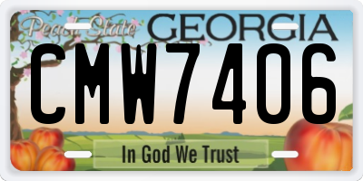 GA license plate CMW7406
