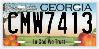 GA license plate CMW7413