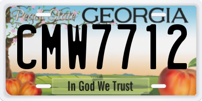 GA license plate CMW7712