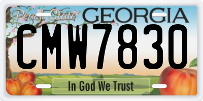 GA license plate CMW7830