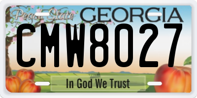 GA license plate CMW8027