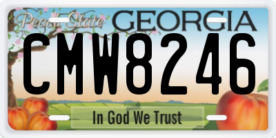 GA license plate CMW8246